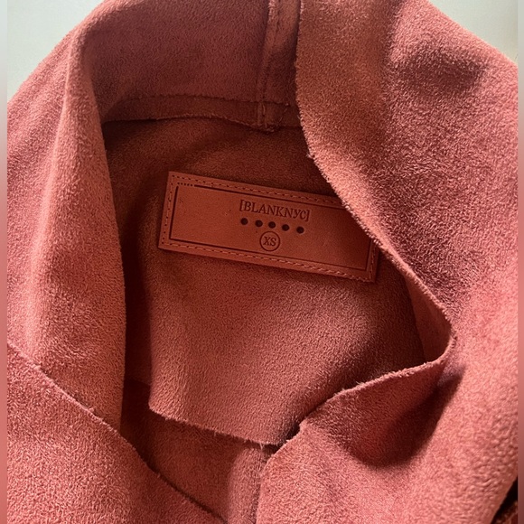 Blank NYC Faux Suede rust moto drape, diagonal Zip Sweater xs - Picture 5 of 6